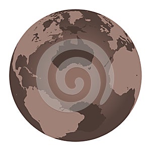 Brown world globe