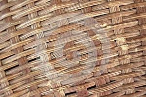 Brown woven bamboo close up texture