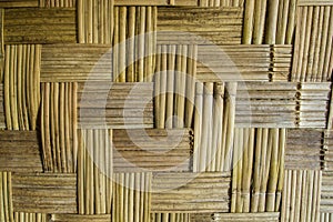 Brown woven bamboo close up texture