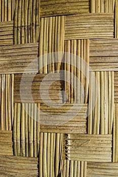 Brown woven bamboo close up texture