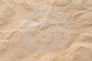 Brown wrinkle recycle paper background. Craft paper texture be crumpled and creased