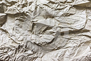 Brown Wrinkle Recycle Paper Background Creased Beige Paper Texture