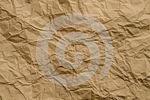 Brown wrinkled paper waste recycling background