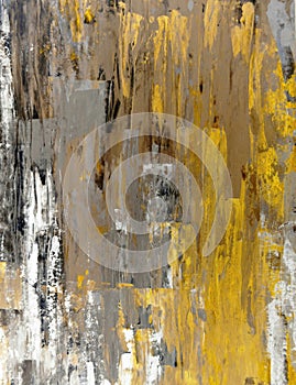 Brown and Yellow Abstract Art Painting