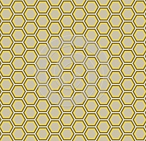 Brown and yellow abstract geometric seamless pattern honeycomb
