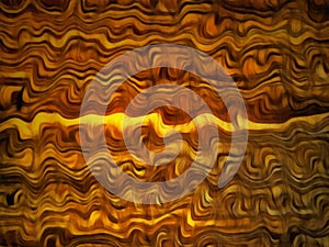 Brown yellow black swirls of waves on an abstract bright illustration.