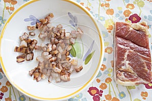 Browned bacon at breakfast