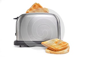 Browned toast in toaster