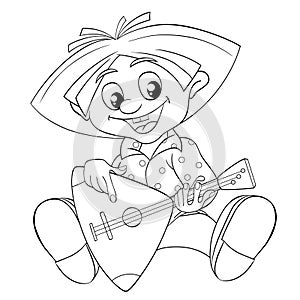 Brownie playing a balalaika