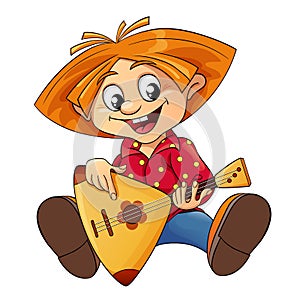 Brownie playing a balalaika