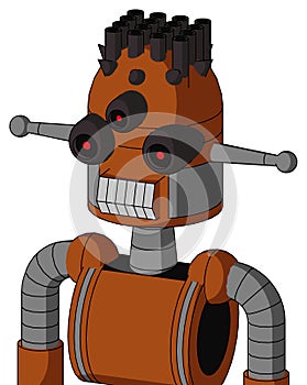 Brownish Droid With Dome Head And Teeth Mouth And Three-Eyed And Pipe Hair