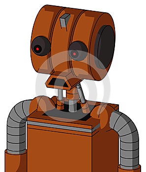 Brownish Droid With Multi-Toroid Head And Sad Mouth And Red Eyed photo