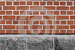 Brownish Red Brick Wall and Grey Rock Wall - Building Details