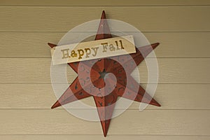 Brownish Red Happy Fall Star