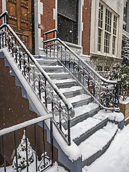 Brownstone or townhouse entrance