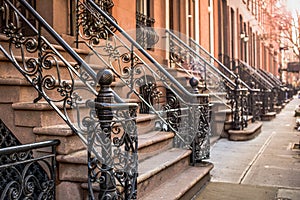 Brownstones in New York photo