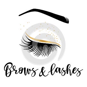 Brows and lashes gold logo