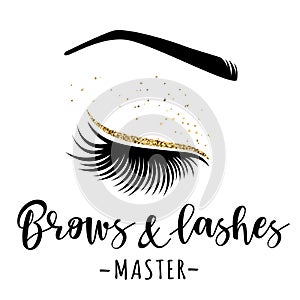 Brows and lashes gold logo