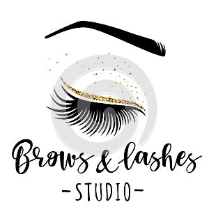 Brows and lashes gold logo