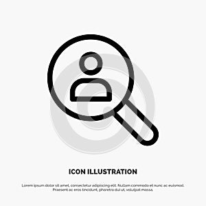 Browse, Find, Networking, People, Search Line Icon Vector