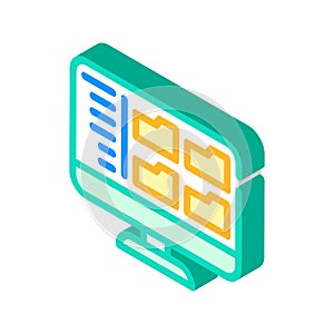browse folder isometric icon vector illustration