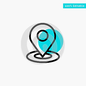 Browse, Map, Navigation, Location turquoise highlight circle point Vector icon