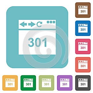 Browser 301 Moved Permanently rounded square flat icons