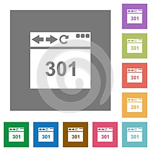 Browser 301 Moved Permanently square flat icons