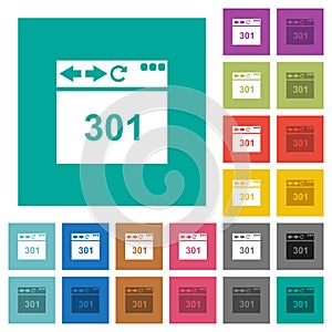 Browser 301 Moved Permanently square flat multi colored icons