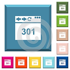 Browser 301 Moved Permanently white icons on edged square buttons