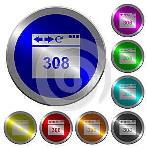 Browser 308 Permanent Redirect luminous coin-like round color buttons