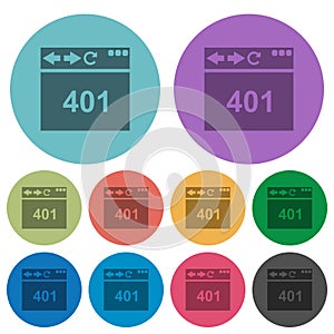 Browser 401 Unauthorized color darker flat icons