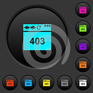 Browser 403 forbidden dark push buttons with color icons