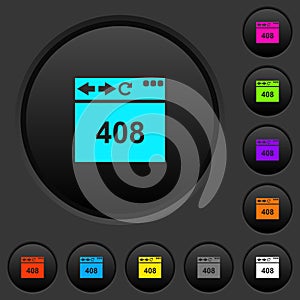 Browser 408 request timeout dark push buttons with color icons