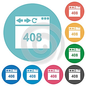 Browser 408 request timeout flat round icons