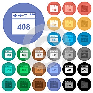 Browser 408 request timeout round flat multi colored icons