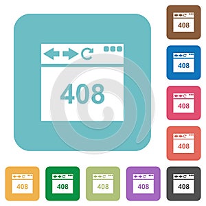 Browser 408 request timeout rounded square flat icons