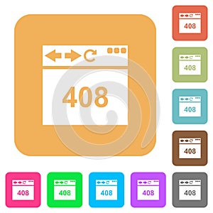 Browser 408 request timeout rounded square flat icons