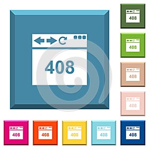 Browser 408 request timeout white icons on edged square buttons