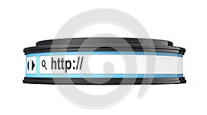 Browser Address Bar as Round Platform Pedestal. 3d Rendering