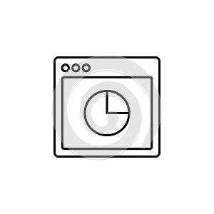 browser chart pie webpage icon. Element of internet browser for mobile concept and web apps icon. Thin line icon for website