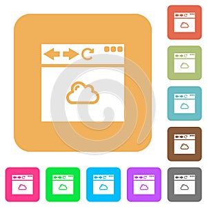 Browser cloud rounded square flat icons