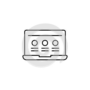 browser, computer icon. Simple outline vector of Web Design Development  set icons for UI and UX, website or mobile application