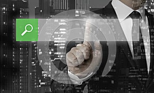 Browser concept is shown by businessman