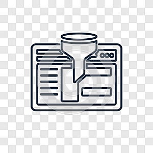 Browser concept vector linear icon isolated on transparent background, Browser concept transparency logo in outline style