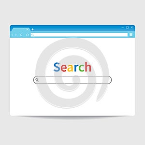 Browser element with search engine interface bar template