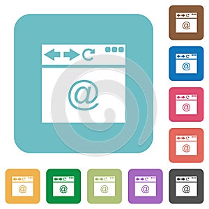 Browser email rounded square flat icons