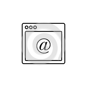 browser email webpage icon. Element of internet browser for mobile concept and web apps icon. Thin line icon for website design