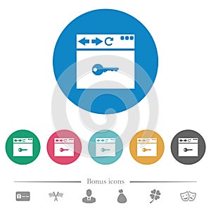 Browser encrypt flat round icons
