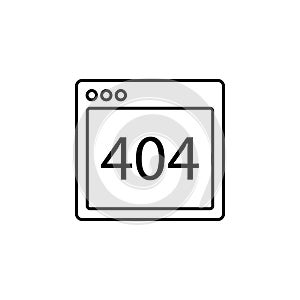 browser error 404 webpage icon. Element of internet browser for mobile concept and web apps icon. Thin line icon for website